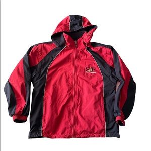 San Francisco Men Reversible Jacket Coat Warm Full Zip Pockets Hoodie Sz L